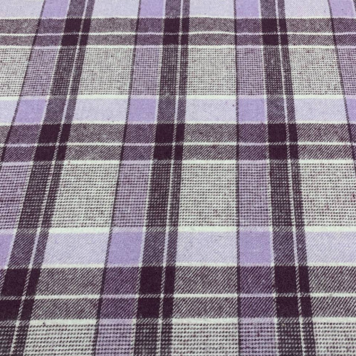 Фланель принт клітинка, Бузково - вишневий